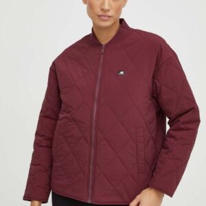 New Balance kurtka damska kolor bordowy przejściowa oversize