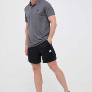 adidas Performance polo treningowe Train Essentials kolor szary gładki IB1066