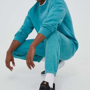 adidas spodnie dresowe kolor turkusowy wzorzyste