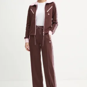 adidas Originals bluza Montreal Tracktop damska kolor brązowy wzorzysta JL9629