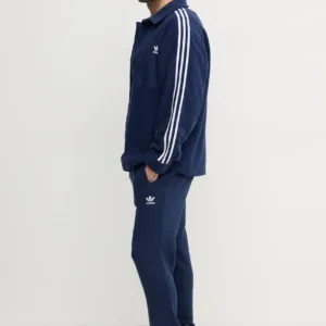 adidas Originals koszula polarowa kolor granatowy regular z kołnierzykiem klasycznym IX5217