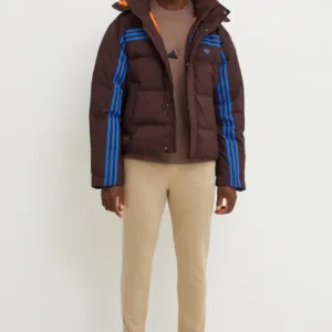 adidas Originals kurtka puchowa Prem Puffer Jacket męska kolor brązowy zimowa JL9556