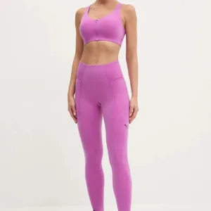 Puma legginsy treningowe kolor fioletowy gładkie 525766