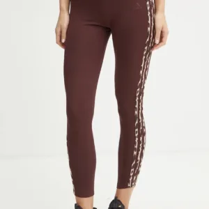 adidas legginsy Animal damskie kolor brązowy wzorzyste IY0150