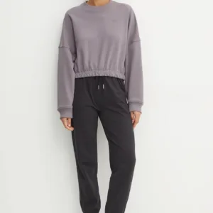adidas Originals bluza bawełniana Premium Essentials Sweater damska kolor fioletowy gładka IY9709