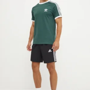 adidas Originals t-shirt bawełniany męski kolor zielony z aplikacją IY8720