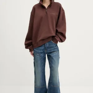 adidas Originals bluza Essentials damska kolor brązowy z nadrukiem JW1023