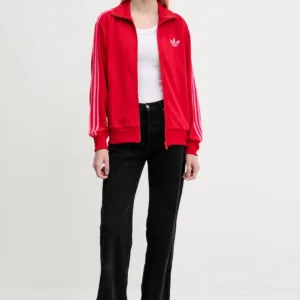 adidas Originals bluza Firebird damska kolor czerwony z aplikacją JW3665
