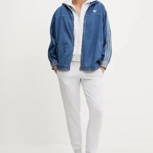 adidas bluza Essentials damska kolor szary z kapturem melanżowa IN6179