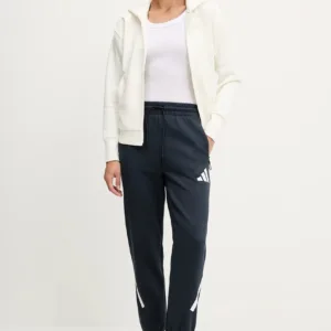 adidas bluza All SZN damska kolor beżowy z kapturem gładka JD4689