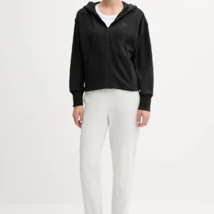 adidas bluza bawełniana All SZN damska kolor czarny z kapturem z aplikacją JJ1251