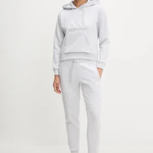 adidas bluza W CO RUFF HD damska kolor szary z kapturem melanżowa JX1326