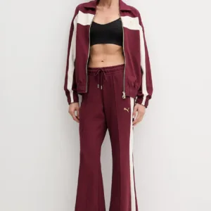 Puma bluza damska kolor bordowy gładka 632137