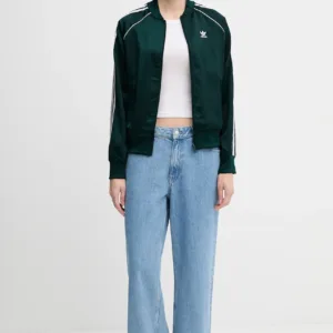 adidas Originals bluza Sst Satin Tt damska kolor zielony z aplikacją JZ6732