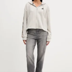 adidas bluza Animal damska kolor beżowy z kapturem z aplikacją JM1860