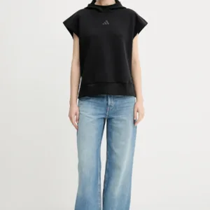 adidas bluza ALL SZN damska kolor czarny z kapturem gładka JM3785