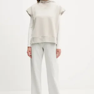 adidas bluza ALL SZN damska kolor beżowy z kapturem gładka JV9887