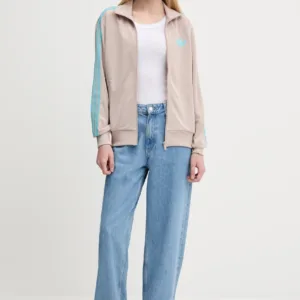 adidas Originals bluza Firebird damska kolor brązowy z aplikacją JX7864