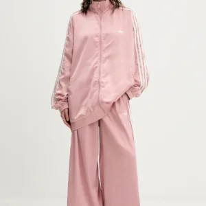 adidas Originals bluza Satin Tt damska kolor różowy z aplikacją KC8812