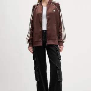 adidas Originals bluza Sst Satin Tt damska kolor brązowy z aplikacją KH1568