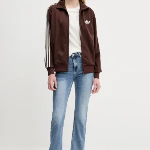 adidas Originals bluza Firebird damska kolor brązowy z aplikacją KH1593