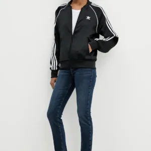 adidas Originals bluza SST SATIN damska kolor czarny z aplikacją JZ6733