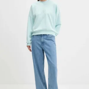 adidas bluza Cozy damska kolor turkusowy z aplikacją JM1792