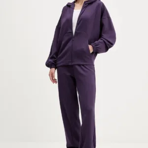 adidas bluza Future Icons damska kolor fioletowy z kapturem z nadrukiem JX0441