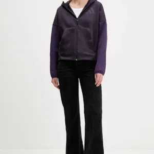 adidas bluza adidas x Z.N.E damska kolor fioletowy z kapturem wzorzysta KC0990