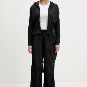 adidas Originals bluza Ruched damska kolor czarny z kapturem gładka JW2807