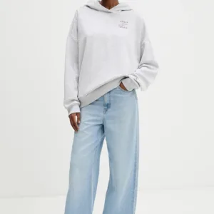 adidas bluza damska kolor szary z kapturem z nadrukiem KT0882