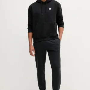 adidas Originals bluza Essential męska kolor czarny z kapturem gładka JV6056