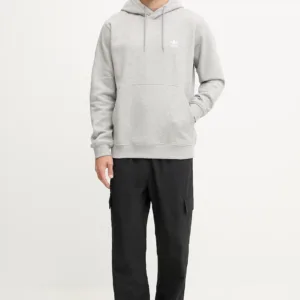 adidas Originals bluza Essentials męska kolor szary z kapturem melanżowa HZ6585