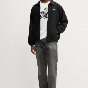 adidas Originals kurtka Brushed TT kolor czarny przejściowa oversize JX3070