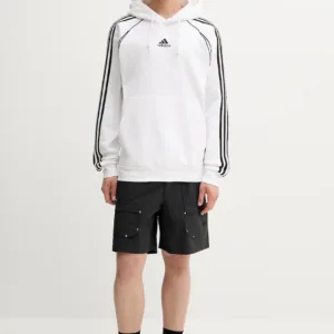 adidas Originals bluza Teamgeist męska kolor biały z kapturem z aplikacją JY6393
