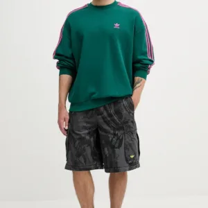 adidas Originals bluza Oversize Crew męska kolor zielony z aplikacją KA0468