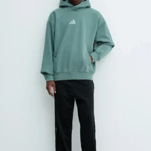 adidas bluza All SZN męska kolor zielony z kapturem z aplikacją JL6538