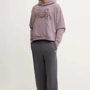 Puma x RIPNDIP bluza bawełniana męska kolor fioletowy z kapturem z aplikacją 632414