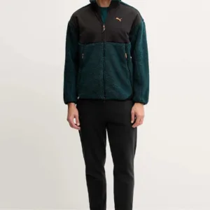 Puma bluza męska kolor zielony gładka 632104