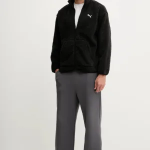 Puma bluza polarowa męska kolor czarny gładka 688259