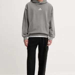 adidas bluza ALL SZN męska kolor szary z kapturem gładka JL6539