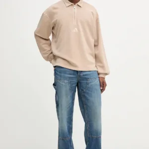 adidas bluza bawełniana ALL SZN męska kolor beżowy gładka JY1724