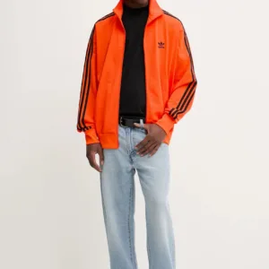 adidas Originals bluza Firebird męska kolor pomarańczowy z aplikacją JY1348