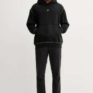 adidas Originals bluza bawełniana Grfx Hoodie męska kolor czarny z kapturem gładka JY2730