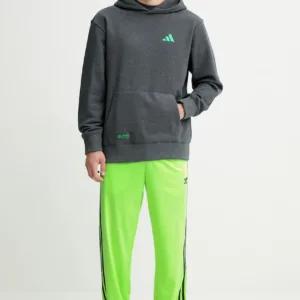 adidas bluza bawełniana x Mercedes męska kolor szary z kapturem z nadrukiem JX8778