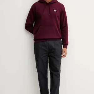 adidas Originals bluza Essentials męska kolor bordowy z kapturem gładka HY2079