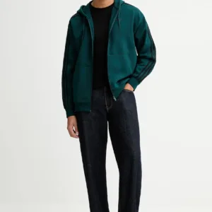 adidas Originals bluza Baggy męska kolor zielony z kapturem z aplikacją JX1549