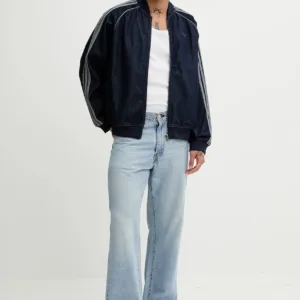 adidas Originals bluza jeansowa Adicolor loose SST męska kolor granatowy gładka JX6461