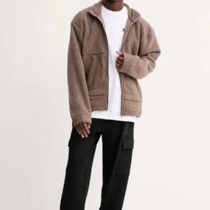 adidas Originals bluza polarowa Premium Essentials męska kolor brązowy gładka JW3510