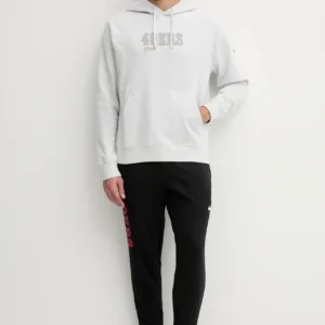 Nike bluza French Terry Club Hoodie męska kolor szary z kapturem z nadrukiem 01D1-0BB-9B-PF5